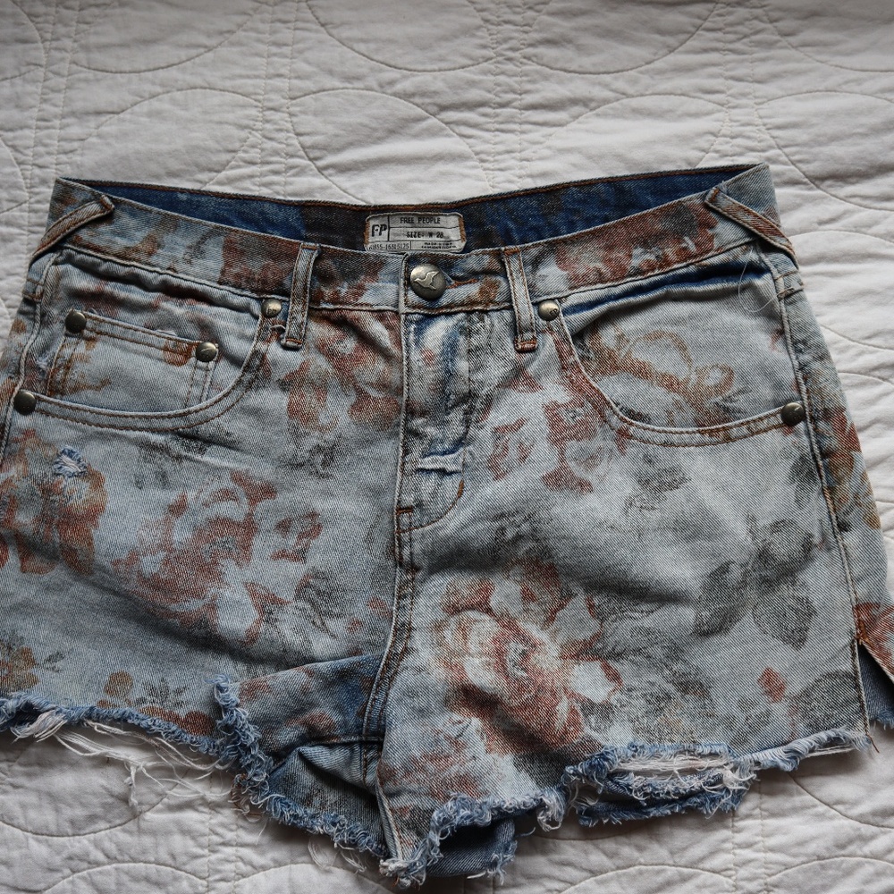 Free People shorts, vintage floral design